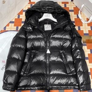 Moncler Glossy Black Hooded Puffer Jacket